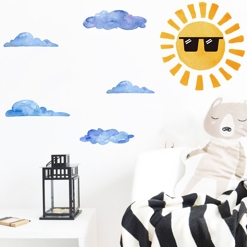 New Cartoon Clouds Sun Wall Stickers display picture 3