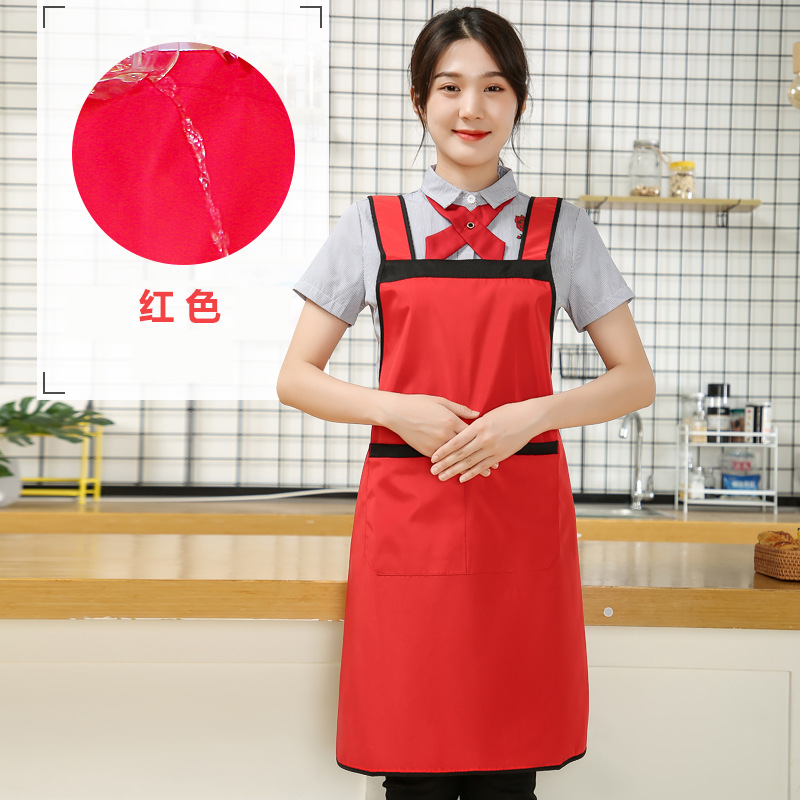 Comercio exterior a prueba de aceite impermeable delantal cocina tienda materna e infantil piscina tienda de lavado de coches guardapolvos Halter en forma de H delantal al por mayor