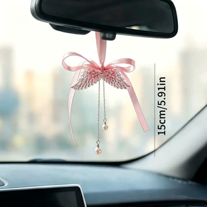 Ins Angel Wings Car Pendant Car Interior Decoration Pendant Rearview Mirror Hanging Ornament Female Car Decoration