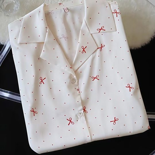 Spring and Summer New Short-sleeved Ice Silk Nightgown Women's Thin Shirt Dress Cartoon Casual plus size Home Clothes for Outer Wear
