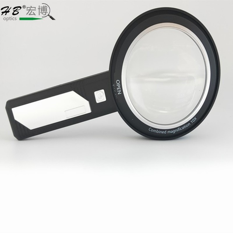 2290+75 看书阅读古玩珠宝收藏鉴定 双镜片手柄放大镜 带LED灯