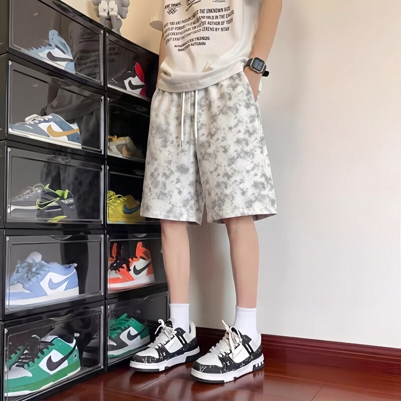 Summer New Trendy Youth Tie-Dye Shorts, Fashionable, Casual, Versatile, Solid Color, Loose, Breathable, American-Style Shorts