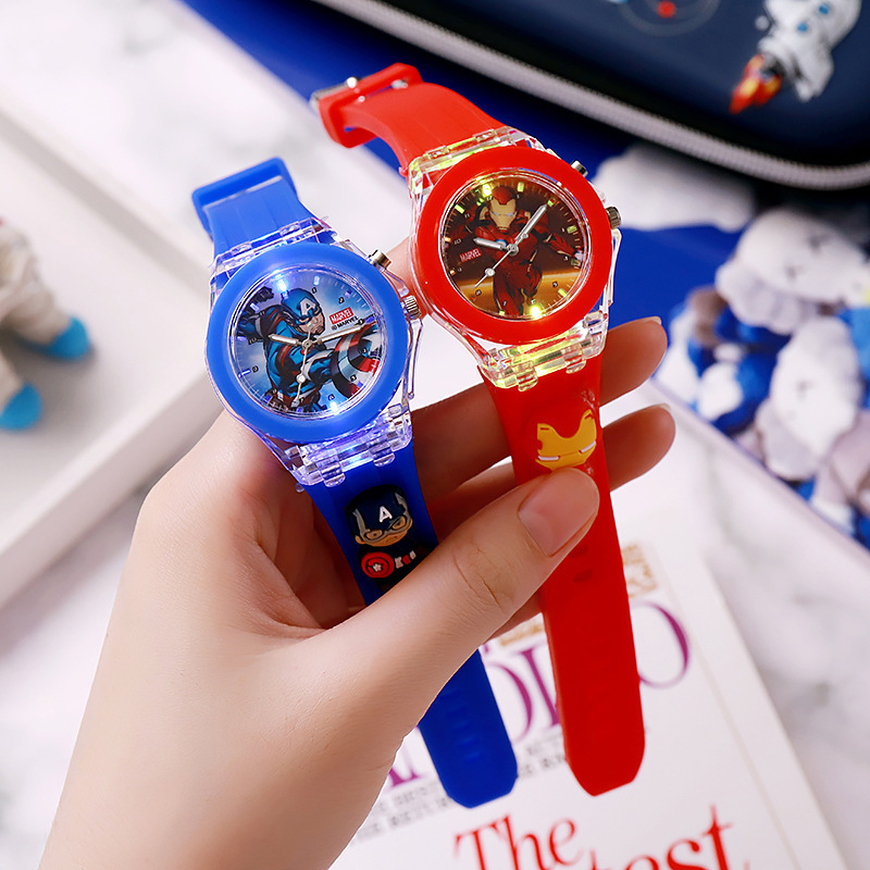 Factory Direct Supply Cartoon Children's Watch Silicone Luminous Watch Marvel Doll Male and Female Student Quartz Watch Factory Direct Supply Cartoon Children's Watch Silicone Luminous Watch Marvel Doll Male and Female Student Quartz Watch