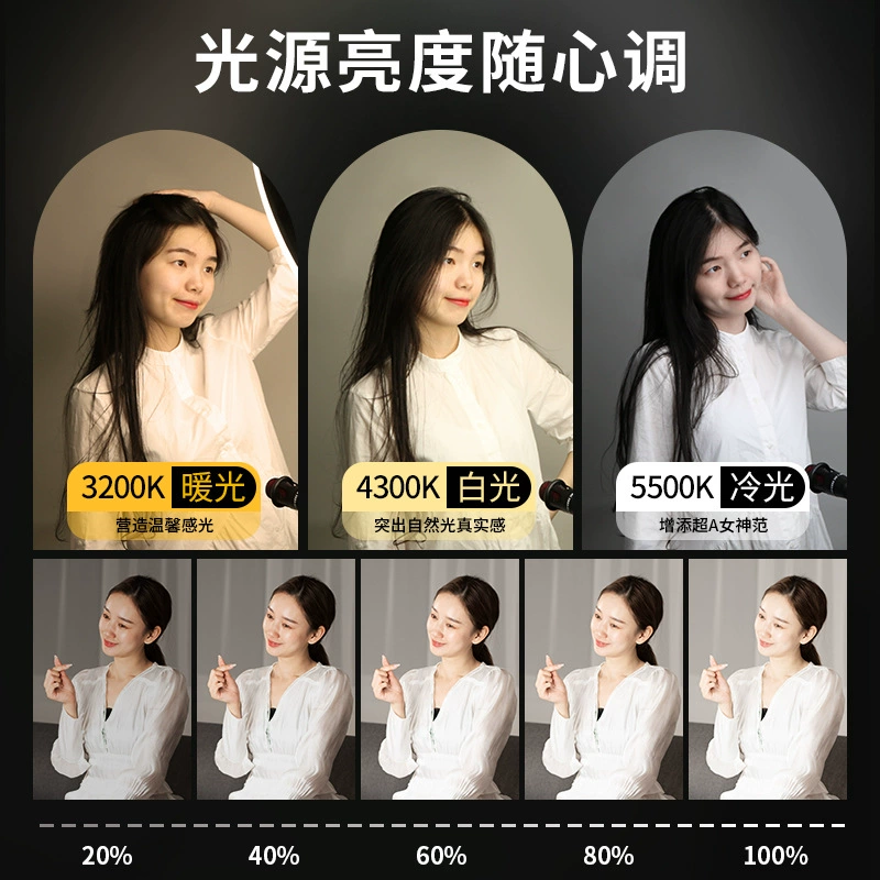 [锐富图 直播补光灯6/8/10寸迷你环形灯LED拍照 美颜灯 桌面打光灯]