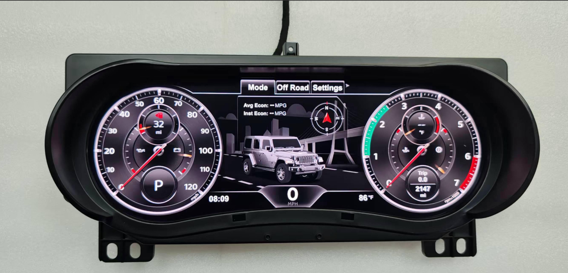 Suitable for Jeep Wrangler Jl2018-2023 Full Lcd Dashboard, Non-Destructive Direct Plug-In Multi-Function Lcd Instrument