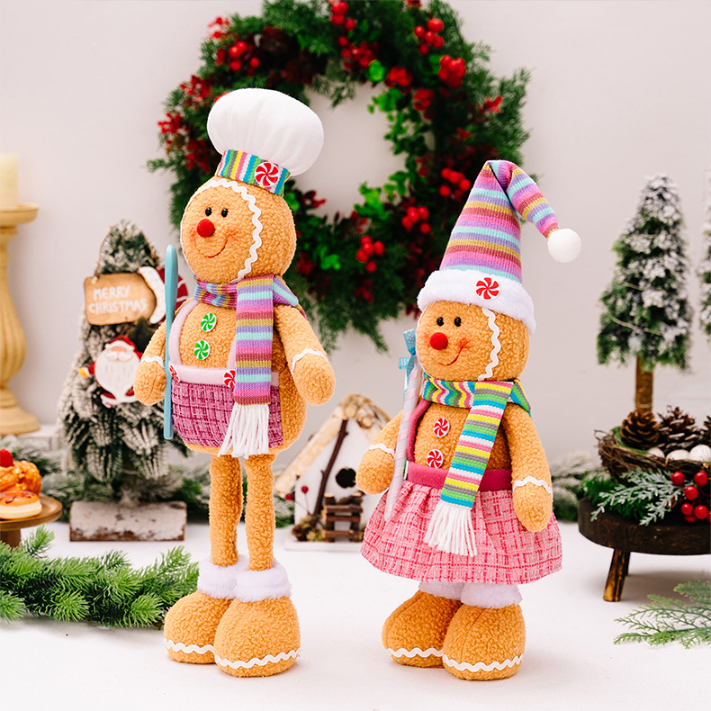 1258g Weight Ornaments Home Textiles & Decor Type Doll Event & Party Supplies 1 Piece Quantity Party, Festival Occasion Polyester Material Christmas Festival Gingerbread Pattern Cute Style Christmas Cute Gingerbread Polyester Party Festival Doll 5