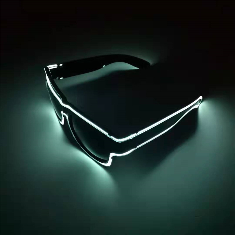 Fabricante suministro de gafas luminosas inalámbricas recargables de luz fría, gafas luminosas transfronterizas de discotecas, bares, fiestas, gafas luminosas LED