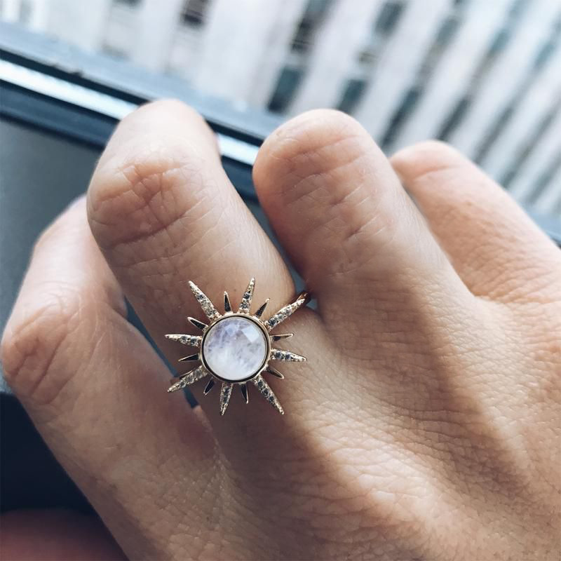 Casual, Holiday Occasion Alloy Material 1 Piece Retro Star Alloy Plating Inlay Cat's Eye Stone Women's Rings