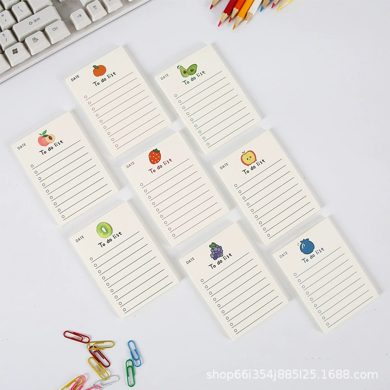 Fruit Bear Notepad Set, 50 pages, assorted colorful covers, cute little message book