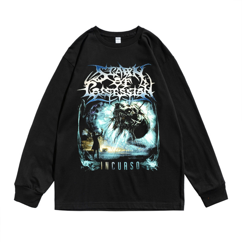 Technical Cruel Death Metal Rock Spawn of Possession Band Incurso Long Sleeve T-Shirt for Men