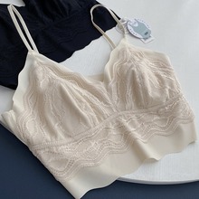 贝莱娅 2314兔耳朵杯无痕内衣蕾丝美背文胸夏季薄款无钢圈V领女