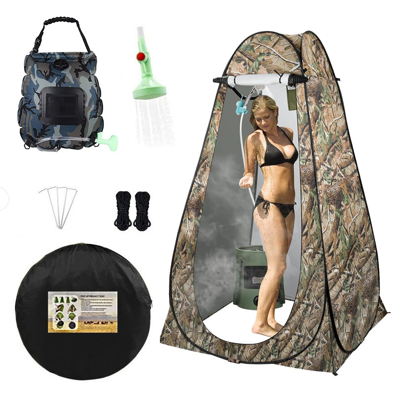 Tienda de campaña de camuflaje de 2 ventanas Dashu + bolsa de baño de camuflaje