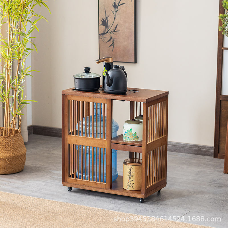 Mobile Tea Table, Small Tea Table, Household Tea Cabinet, Small Coffee Table, Balcony Kung Fu Tea Set, Water Kettle, Integrated Side Cabinet