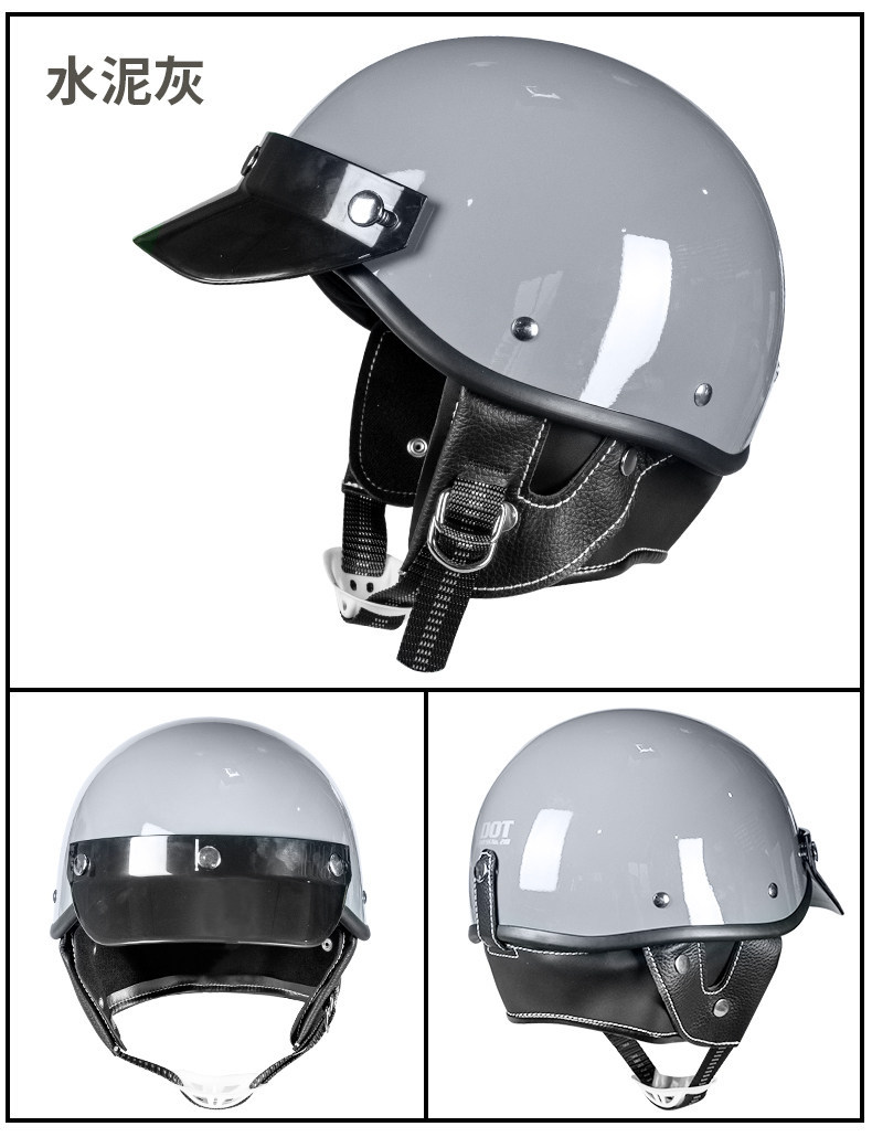Retro 3C certified summer motorcycle helmet, custom electric vehicle half helmet, sun-proof, breathable safety helmet, cross-border wholesale