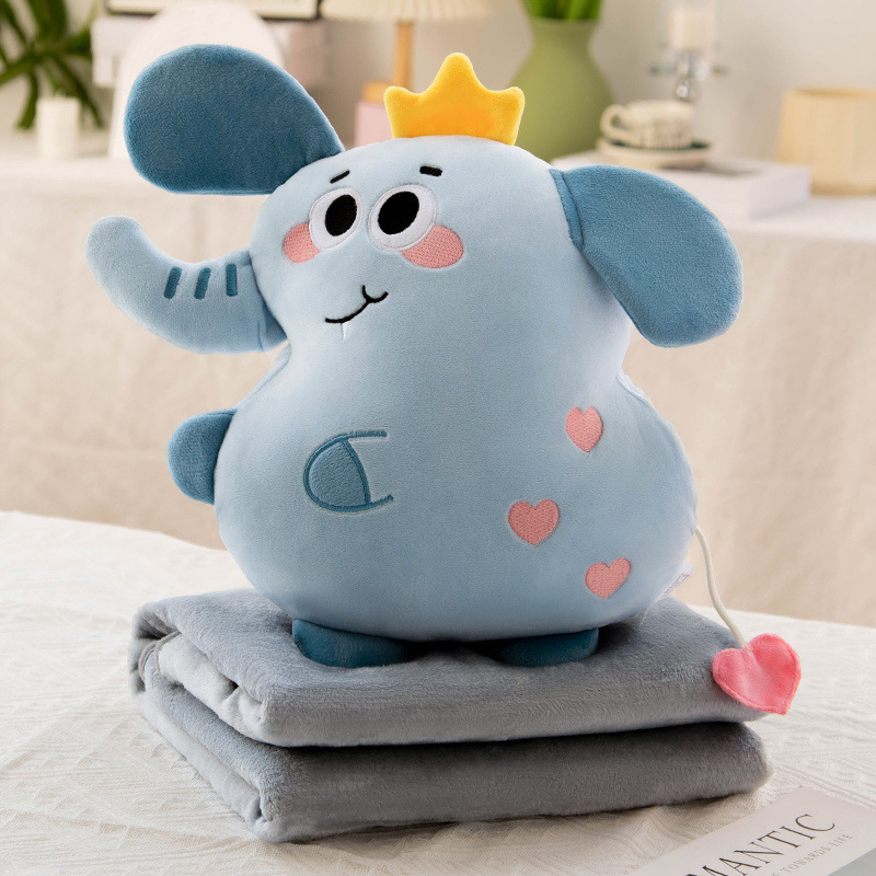 Dual-purpose colchón de almohada transfronteriza, manta de almohada de vehículo, manta de franela 2 en 1, almohada de siesta gruesa