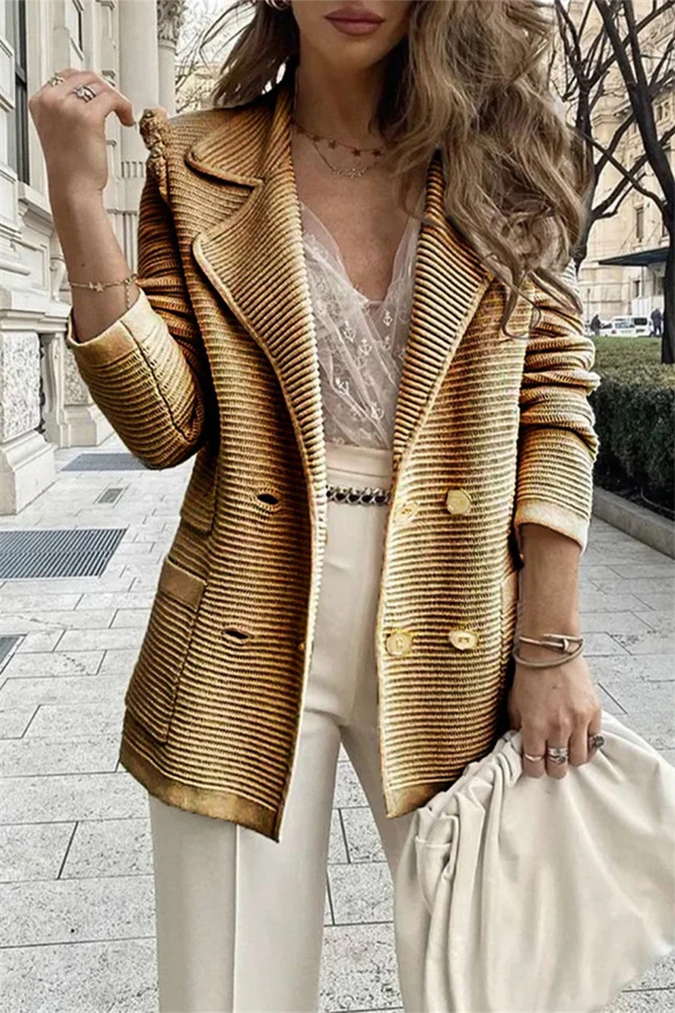 Femmes Blazer Manche Longue Blazers Bouton Style Simple Couleur Unie display picture 3