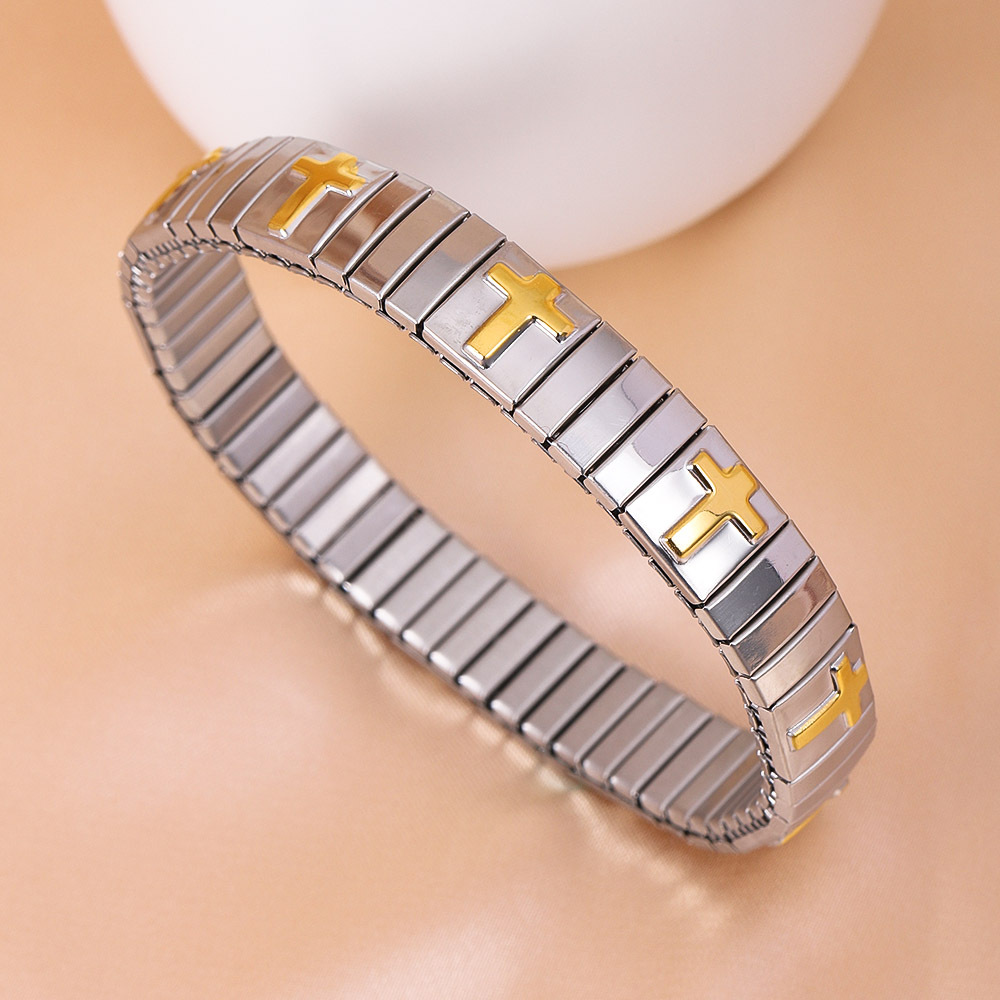 Bracelets Classification Basic Modern Style Classic Style Geometric Cross 304 Stainless Steel Plating Men's Bracelets Men Cuff & Bangle