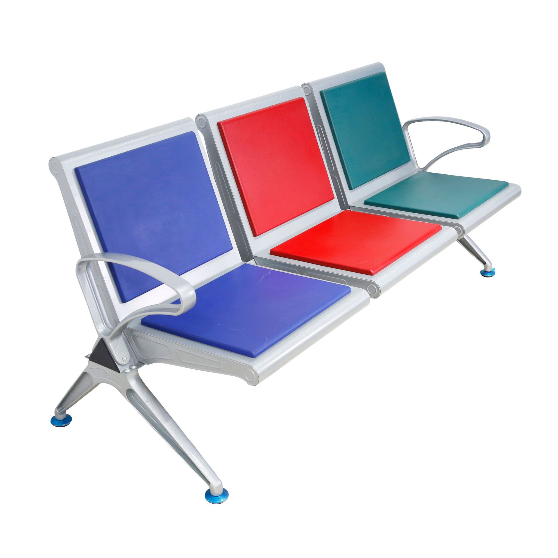 Fábrica al por mayor del aeropuerto estación de autobuses cojín de cuero Silla de fila pública acero laminado en frío esqueleto de metal Hospital infusión Silla de espera