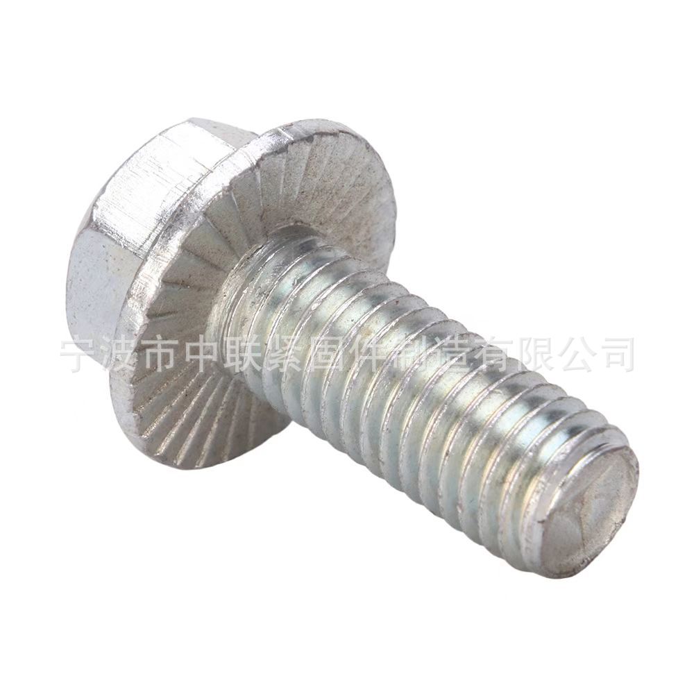 紧固件厂家直供跨境货源EN不锈钢六角头法兰螺栓带齿法兰六角螺栓