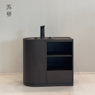Suo Mao New Chinese Style Solid Wood Tea Cabinet Modern Tea Side Cabinet Home Mobile Living Room Small Embedded Water Boiling Cabinet