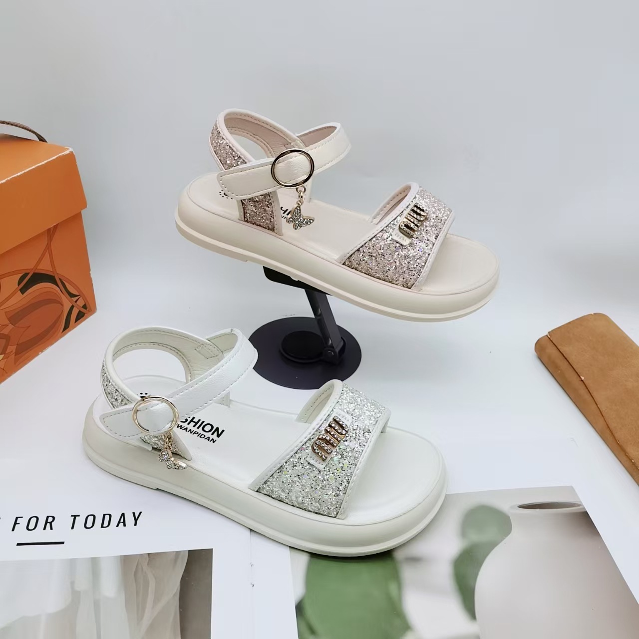 32-37 Tamaño de sandalias para niños, zapatos de princesa de verano, zapatos de princesa de verano, zapatos de princesa de estilo extranjero