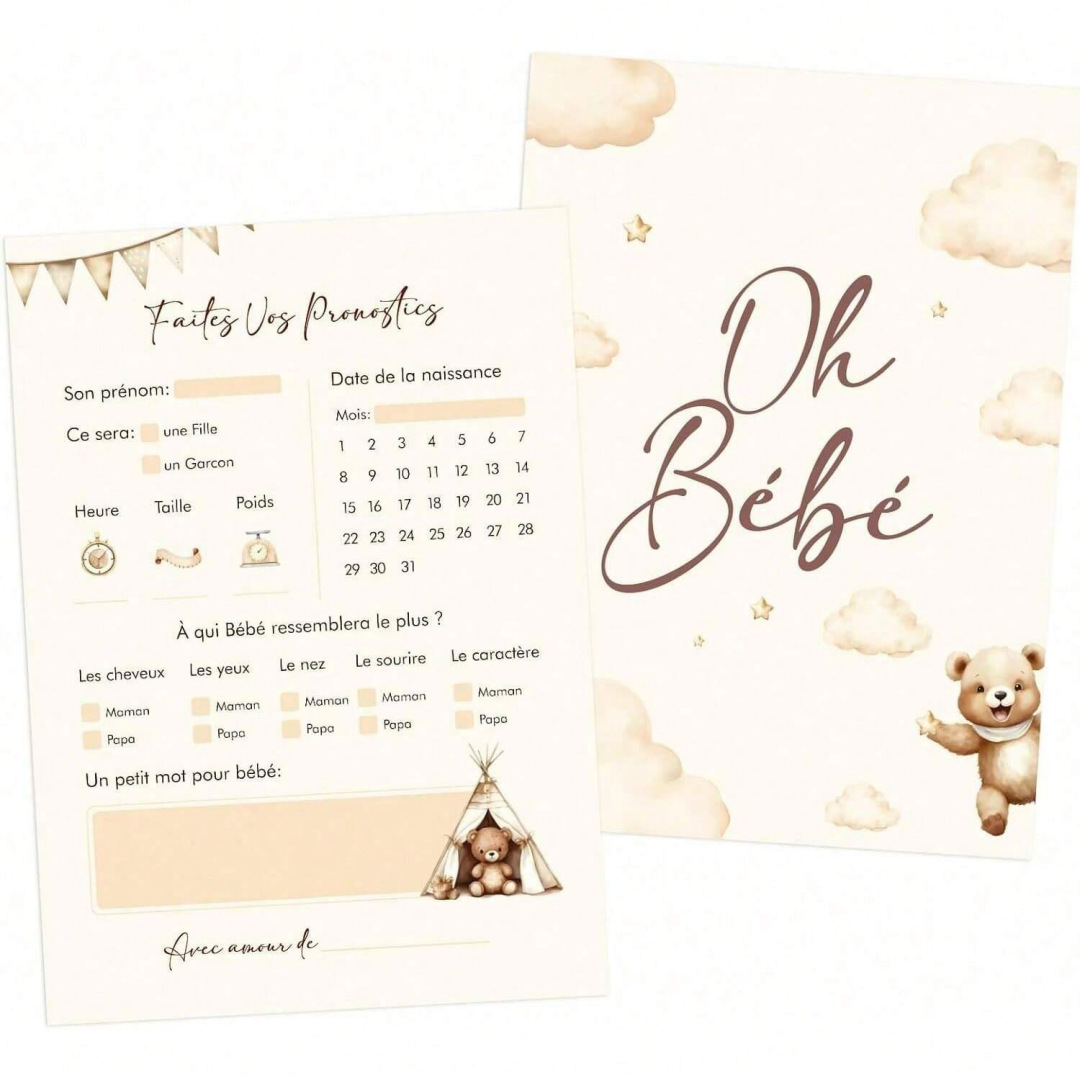 Amazon Best-Selling French Station New Game Party Event Card Prediction and Suggestion Card Baby Wishes