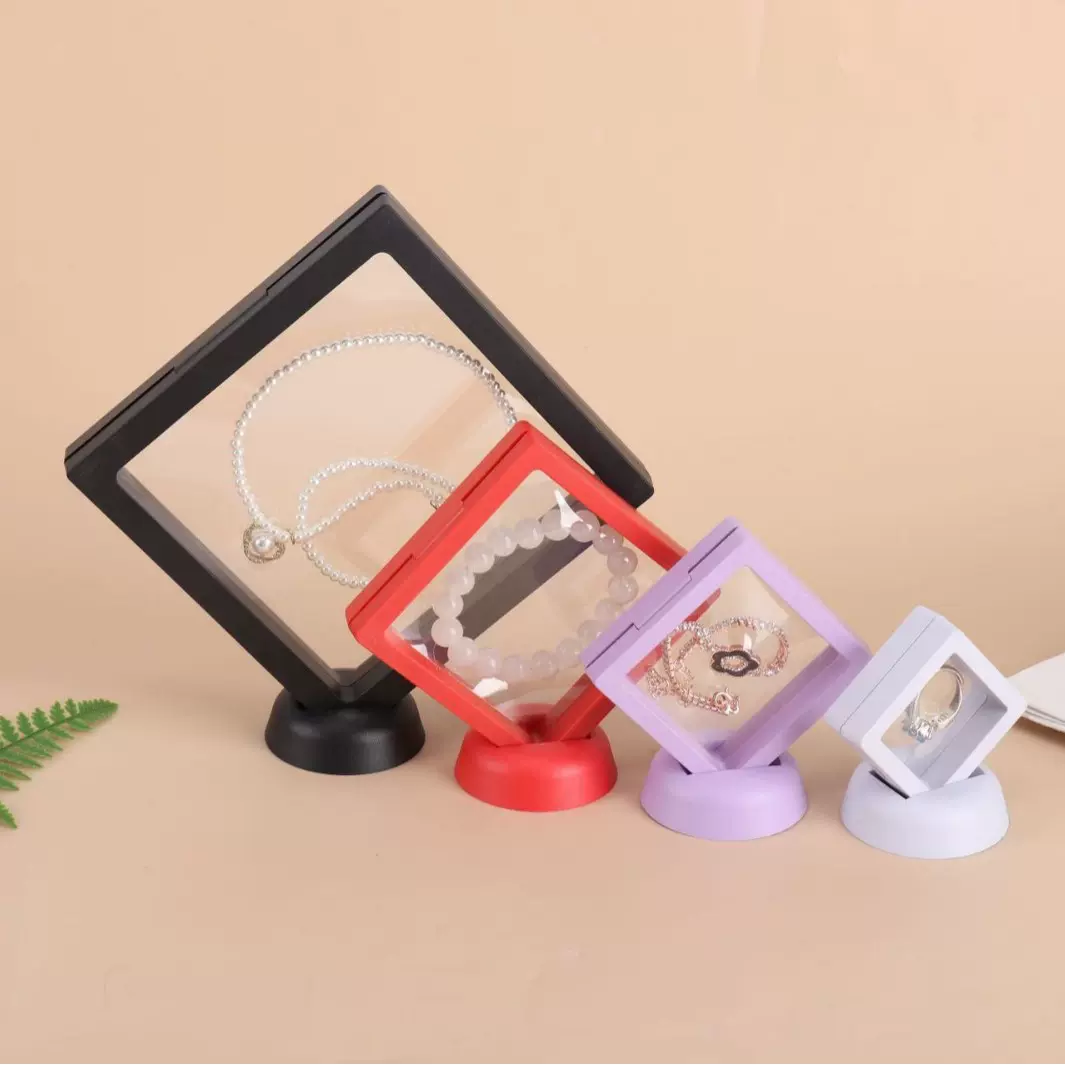 透明PE膜悬浮盒首饰收纳盒饰品展示盒项链手串首饰盒耳环收纳盒子