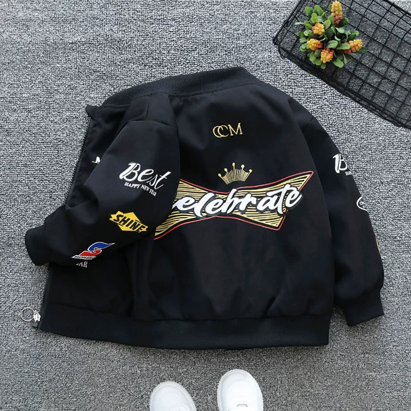 Весеннее и осеннее пальто для мальчиков 2025 новый детский весенний бейсбольный костюм