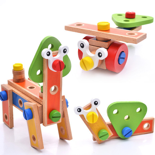 New wooden multifunctional versatile nut tool for disassembly and assembly of boys and girls early education educational building blocks 3-6 years old toys