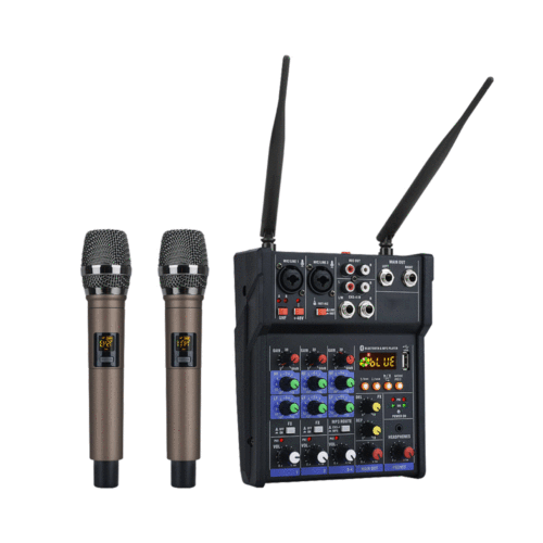 USB Bluetooth 4-channel mini mixer with amplifier integrated machine DJ home live streaming mobile karaoke effects sound card