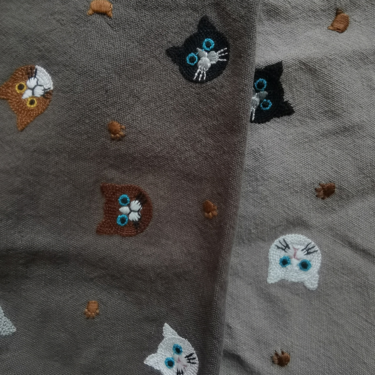 刺繍布動物猫刺繍手作りファッション家庭用品ドレス装飾生地立体刺繍