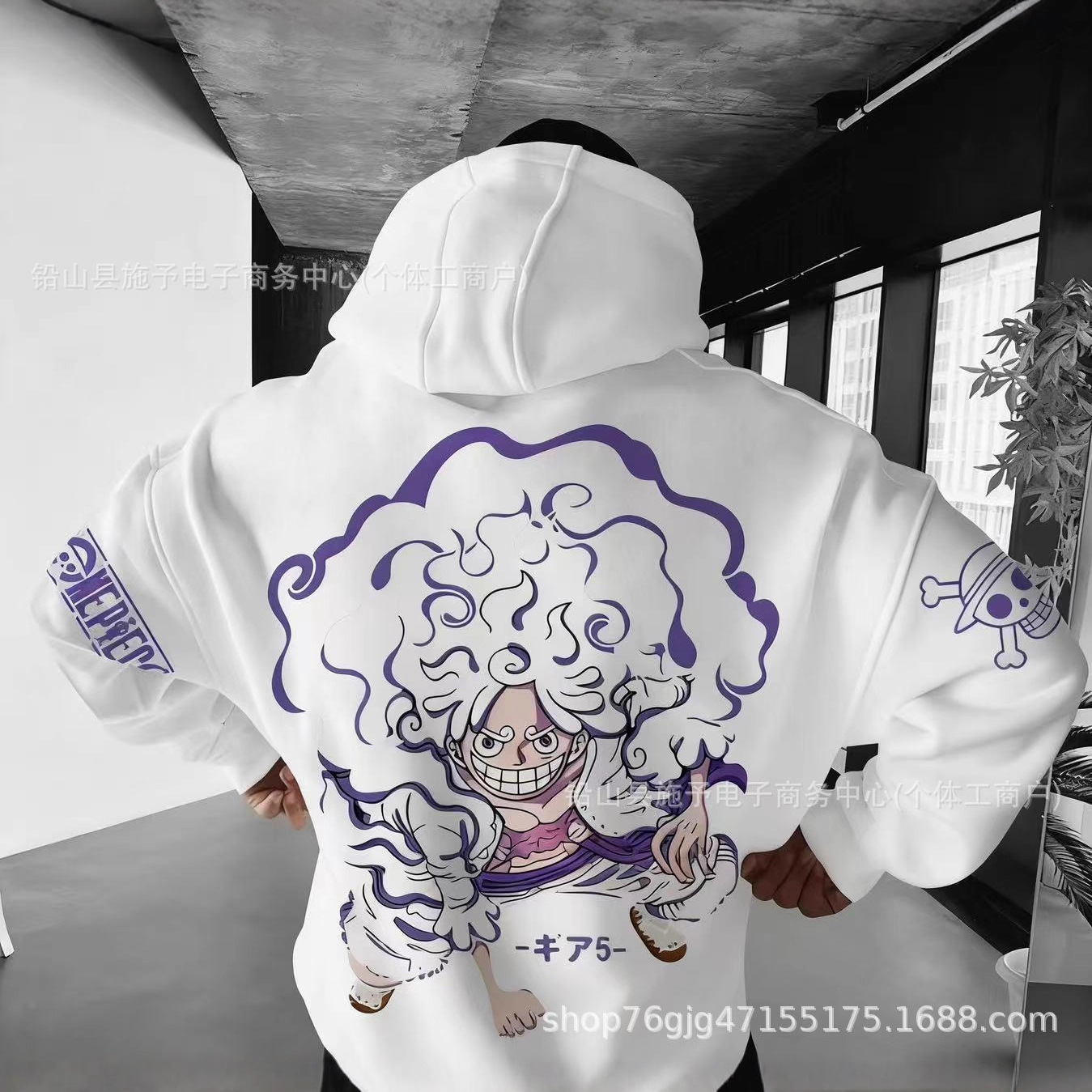 2025新款青少年秋季男士海贼王卡通动漫3D印花潮流休闲连帽卫衣