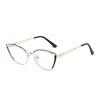 Fashionable metal glasses, European style, cat's eye