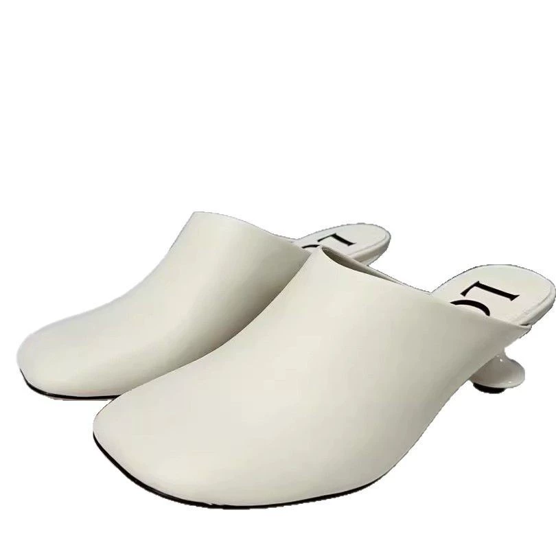 Летние модные Mule-обувь на каблуке, коллекция весна 2025, закрытый носок