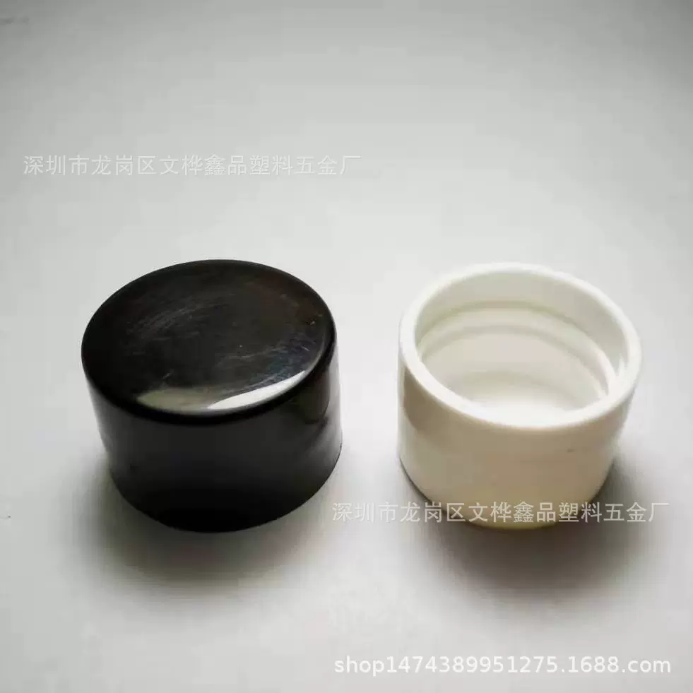 厂家现货 18牙光面盖 精油瓶盖 玻璃瓶盖  黑白塑料盖 PET瓶盖