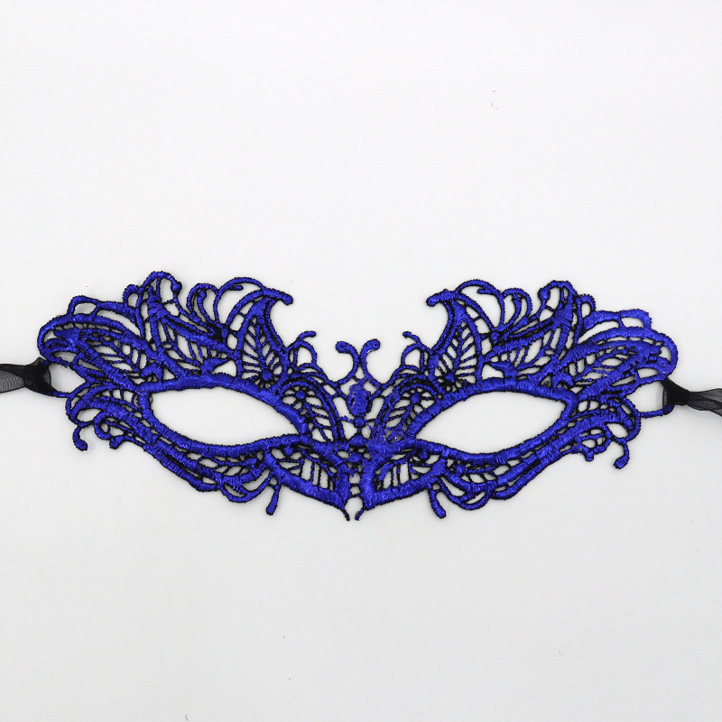 Ventas transfronterizas calientes de Halloween encaje sexy mitad cara máscara amorfa de alta calidad estampado de color eye mask accesorios de rendimiento