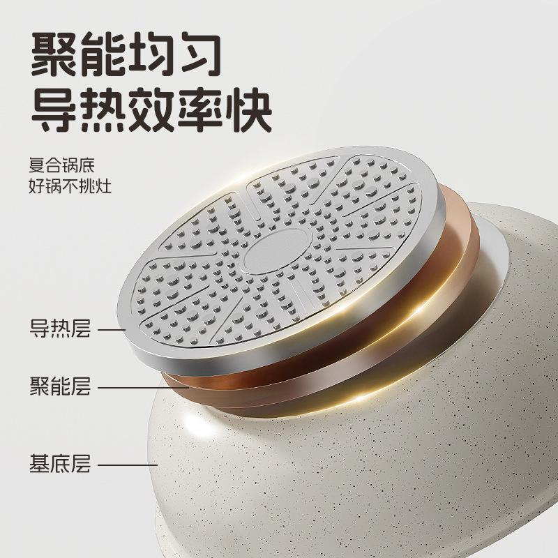 Sin PTFE PFOA PFAS Cerámica antiadherente conjunto de cocina cocina conjunto de cocina de fondo doble conjunto de cocina