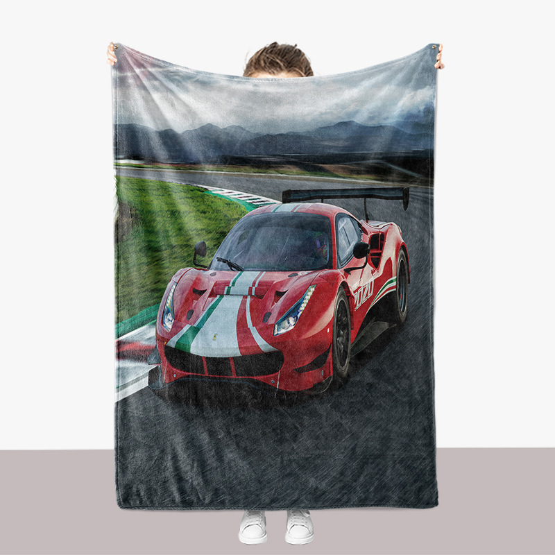 摩托汽车系列 法兰绒毛毯 亚马逊加厚盖 速卖通厂家一件代发批发