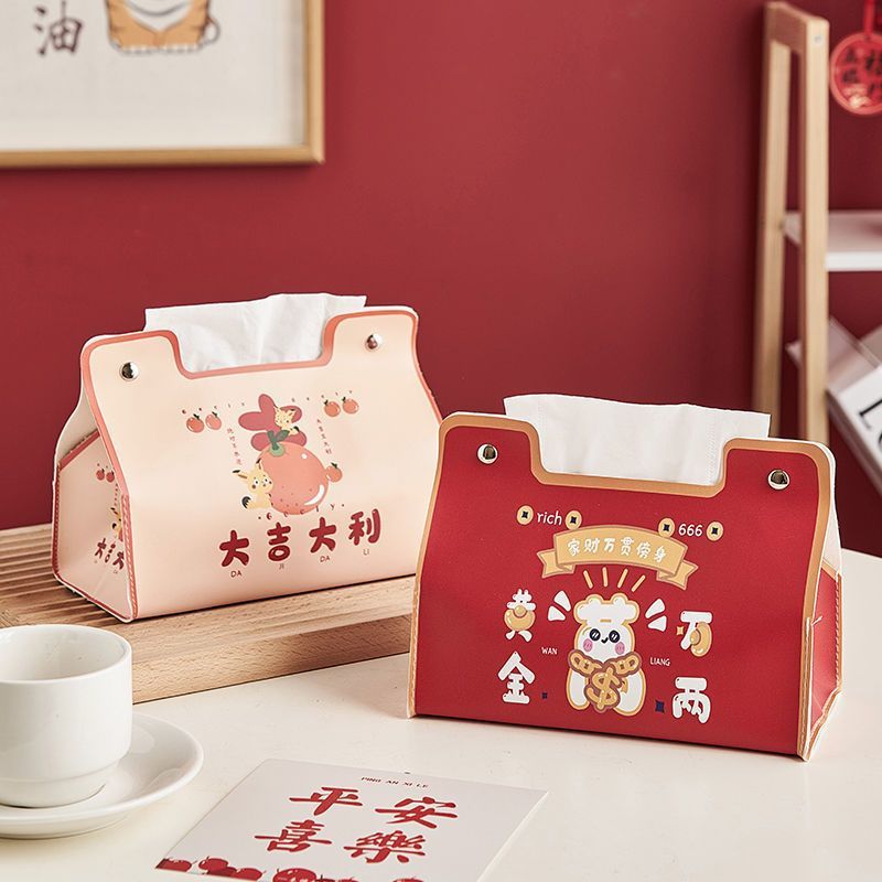 Caja de pañuelos rica de dibujos animados sala de estar mesa de comedor caja de pañuelos hogar dormitorio coche multifunción mesa de café caja de pañuelos Escritorio