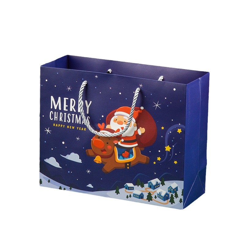Navidad creativa de alto valor creativo más grande caja de regalo de Nochebuena bolsas de regalo de dibujos animados bolsas de papel de vacaciones