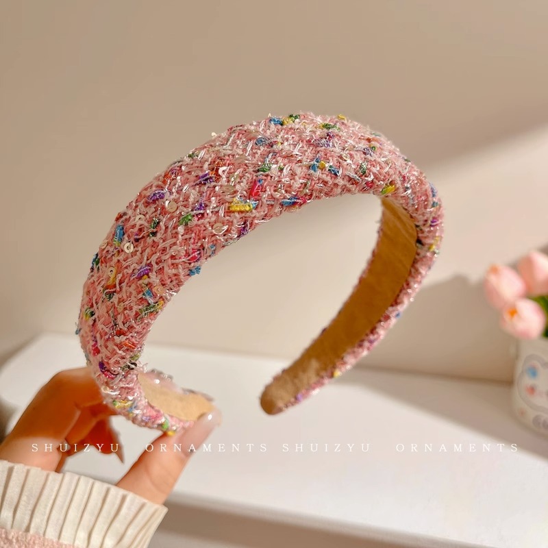 Diadema rosa para niñas 2025, nuevo accesorio para el cabello, diadema ancha para lavarse la cara, diadema de corona alta, accesorio para el cabello de celebridad de internet.