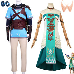 ゼルダの伝説2王国の涙林克Zeldaの役はゼルダの王女のスカートのコスプレの服を演じます。