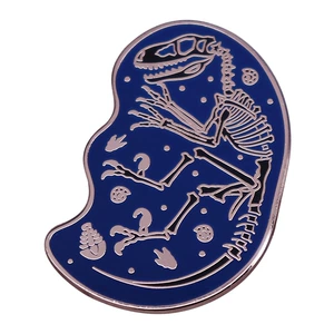 Velociraptor Skeleton Hard Enamel Pin Badge