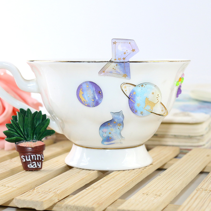 Suministro directo de fábrica japonés y coreano dorado fresco cristal epoxi pegatinas teléfono móvil pegatinas diario decorativo chica corazón mano cuenta pegatinas