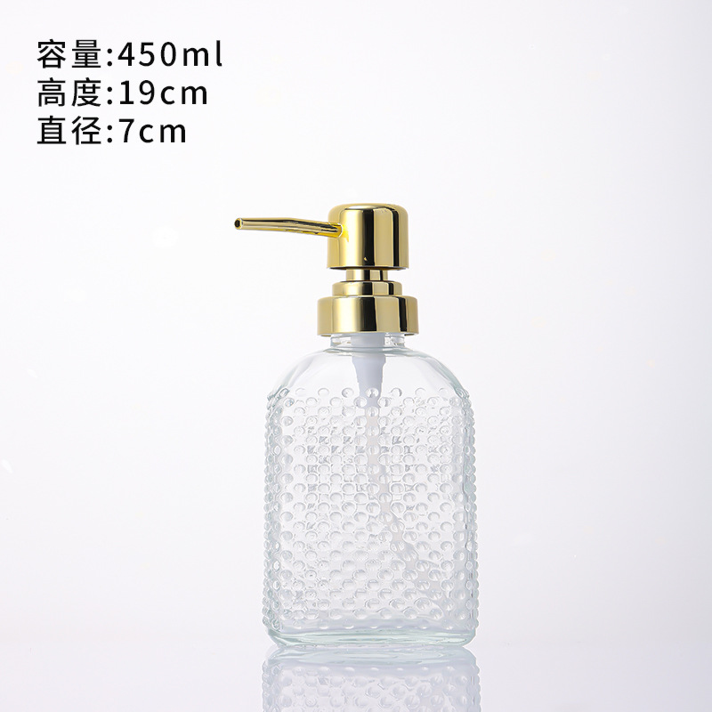 Botellas vacías de vidrio para gel de ducha/champú/loción, con dosificador a presión y opción de grabado/impresión de logotipo, venta al por mayor.
