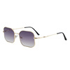 Metal fashionable square sunglasses, 2022 collection, gradient, Amazon, wholesale, European style