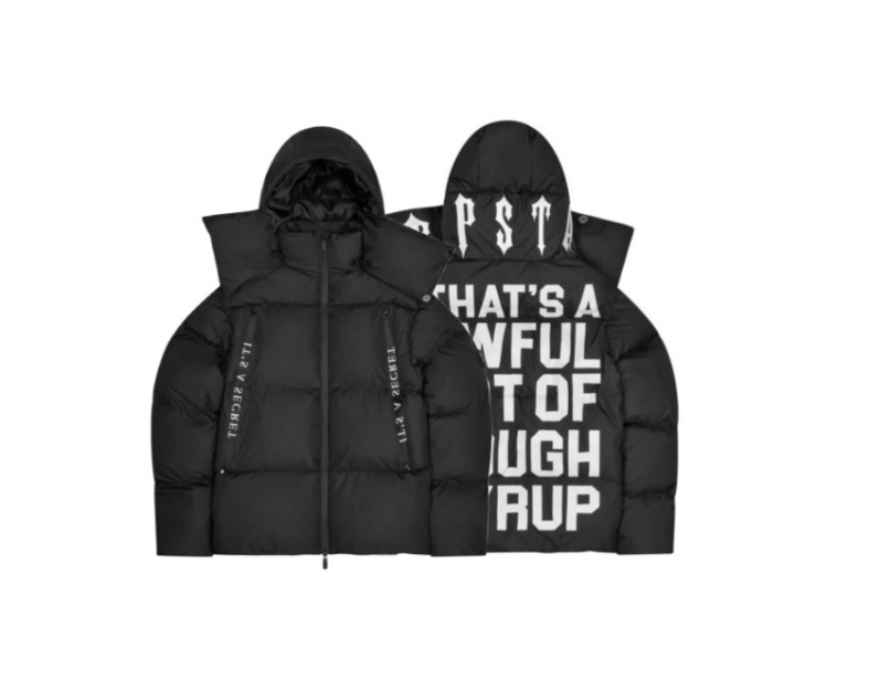 Trapstar冬の背面刺繍ダウンフード付きコートアメリカフード付き全虎頭シリーズ衛衣ズボンセット街|undefined