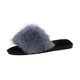 New Foreign Trade Colorful Mink Fur Slippers, Large Fur Fashion Cotton Slippers, Winter Warm Home Slippers for Women