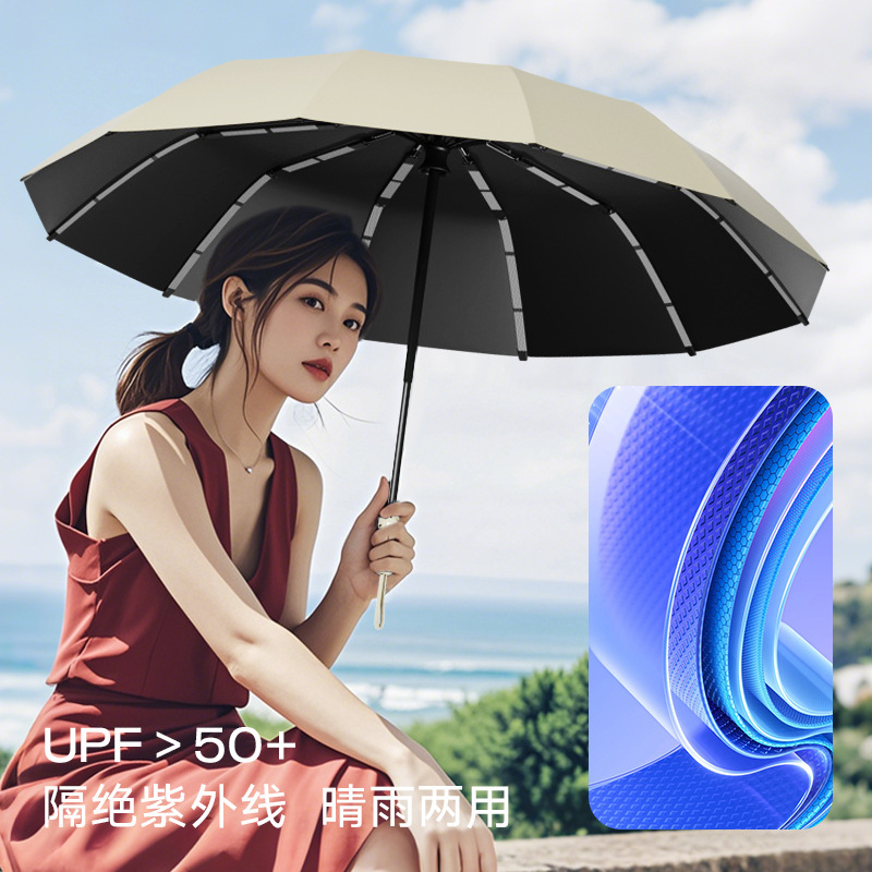 全自動強化大型傘 男女兼用 晴雨兼用 ダブル日よけ 折りたたみ日よけ 広告卸売傘|undefined