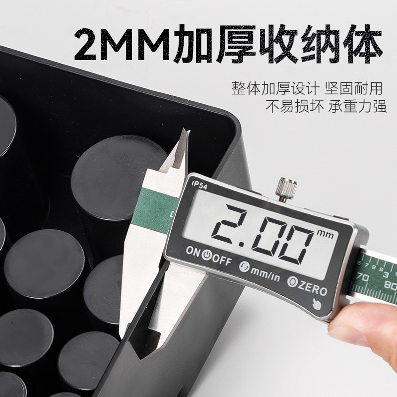 Caja de almacenamiento de fresador de herramientas CNC giratoria portátil engrosado abs caja de almacenamiento de fresador de broca negra